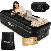 Juskys Luftmatratze Sapri M in Schwarz - 1 Personen Luftbett selbstaufblasend mit Pumpe