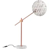 Forestier Chanpen M Tischleuchte, kupfer/weiß, H 80 cm - , Chanpen, Weiß, für Wohnzimmer, Design