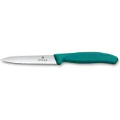 Victorinox Swiss Classic, Gemüsemesser, 10cm, wellen, mittelspitz, grün