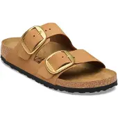 Birkenstock für Damen. 1032989 Sandalen aus Leder Arizona Big Buckle Nubuck (Schmale Passform) braun (36), Wohnung, Wildleder, Keine, Lässig