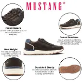 Mustang Herren Sneaker sportlicher Halbschuh 15M0051001, Größe:45 EU, Farbe:Braun