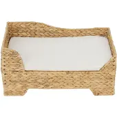 Teamson Pets Indoor Korbweide Katze oder kleiner Hund, Hochliege mit abnehmbarem, waschbarem Kissen, Hellbraun, Neith Kollektion ST-N10002-UK