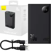 Baseus Adaman2 Powerbank Mit Digitalanzeige 20000 Mah 30 W 2 X Usb / 1 X Usb Typ C Power Delivery Quick Charge Scp, Oppo Super Vooc Schwarz (Ppad050101)