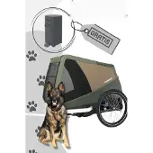 Croozer Dog Mikke Fahrradanhänger inkl. gratis Pet Genie Hundekot-Entsorgungssystem, Farbe:Moss Green
