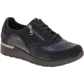Waldlaufer K Damenschuhe - bequeme Schnür- Halbschuhe blau