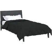 vidaXL Ganzjahresbettdecke Schwarz 135 x 220 cm Mikrofaser