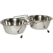 Kerbl Doppelnapfständer incl. 2 x 450 ml Napf