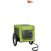vidaXL Fahrradanhänger Hunde Grün und Schwarz Oxford-Gewebe & Eisen