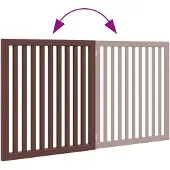 vidaXL 2-tlg. Hundetor Faltbar Braun 160 cm Pappelholz