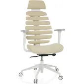 Hjh OFFICE Profi Bürostuhl ERGO LINE W Ergonomischer Schreibtischstuhl mit Armlehnen Stoff Salted Caramel Drehstuhl für Büro, Zuhause