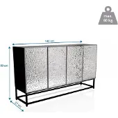 Hjh LIVING Kommode mit Schubladen METALLIO Sideboard Schrank 80.0 x 140.0 x 37.0 cm