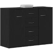 vidaXL Sideboard Schwarz Eichen-Optik 88x30x64 cm Holzwerkstoff