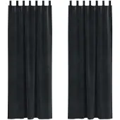 vidaXL Verdunkelungsvorhänge 2 stk. Schwarz 140 x 245 cm Samt