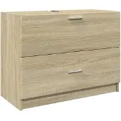 vidaXL Waschbeckenunterschrank Sonoma-Eiche 78x37x59 cm Holzwerkstoff