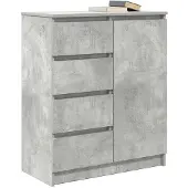 vidaXL Sideboard mit Schubladen Betongrau 71x35x84 cm Holzwerkstoff