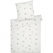 Elegante Soft-Flanell Bettwäsche Pinguin Party schneeweiß Kissenbezug einzeln 40x80 cm