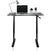 Hjh OFFICE STAND CR | Sitz-Stehtisch - Schreibtisch Schwarz