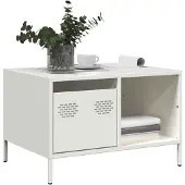 vidaXL Couchtisch Weiß 68,5x50x43,5 cm Kaltgewalzter Stahl