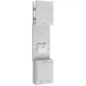 ABN Z17001 Zählerfeld 3Pkt 1Z o,V,/ o,B, mit Schienen 5-polig, BxH : 250x1050mm