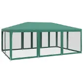 vidaXL Partyzelt mit 10 Mesh-Seitenteilen Grün 6x4 m HDPE