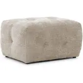 S-Style Möbel POLSTERHOCKER Kozy im Bumpy-Design aus weichem Dunkelbeige Chenille-Stoff