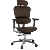 Hjh OFFICE Luxus Chefsessel ERGOHUMAN GEN2 Ergonomischer Bürostuhl mit Armlehnen (höhenverstellbar) Leder Drehstuhl für Büro, Zuhause