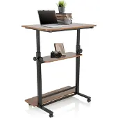 Hjh OFFICE WORKSTATION II | 80x50 - Schreibtisch Schwarz / Walnuss