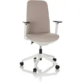 Hjh OFFICE Profi Bürostuhl NESTORA Ergonomischer Schreibtischstuhl mit Armlehnen (höhenverstellbar) Stoff Beige Drehstuhl für Büro, Zuhause