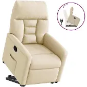 vidaXL Relaxsessel mit Aufstehhilfe Creme Stoff