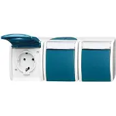 Busch-Jaeger 2084-0-0704, CEE 7/3, 2P+E, Blau, Weiß, IP44, 250 V, 16 A