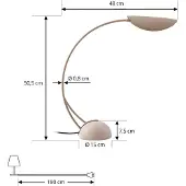 LUCANDE Schreibtischlampe Rivera , alu / grau / zink, für Wohn- / Esszimmer, Metall, Modern, Tischlampe