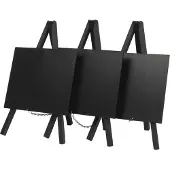 Genware Mini Kreidetafel Mit Staffelei 24 x 11,5 Cm Schwarz 3er-pack