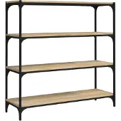 vidaXL Bücherregal Sonoma-Eiche 100x33x100 cm Holzwerkstoff und Stahl