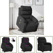 The Living Store Massagesessel mit Aufstehhilfe Schwarz Stoff