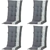 Madison Garden Auflagen Set 4x A hoch grau – hochwertige Sesselauflagen aus 50 % Baumwolle und 50 % Polyester, strapazierfähig, bequem und pflegeleicht für Gartenmöbel