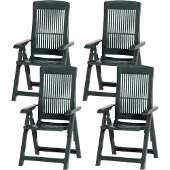 Progarden Tampa SET 4x Klappsessel grün Kunststoff M73542