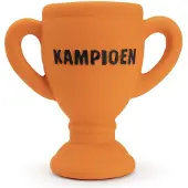 Merkloos Oranje WK Latex Hondenspeeltjes Beker