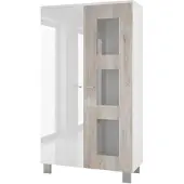 Vladon VITRINE Denjo Tür in Eiche Nordic