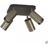 Licht-Erlebnisse Deckenspot Modern Echt-Messing B: 19,5cm 4x GU10 vielseitig klein EYE Spot Deckenlampe Flur