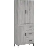 vidaXL Highboard Grau Sonoma 69,5x34x180 cm Holzwerkstoff