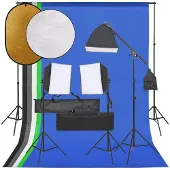 vidaXL Fotostudio-Set mit Beleuchtung, Hintergrund und Reflektor