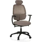 Hjh OFFICE Profi Bürostuhl RI-COVER Ergonomischer Schreibtischstuhl mit Armlehnen Stoff / Netzstoff Grau Drehstuhl für Büro, Zuhause