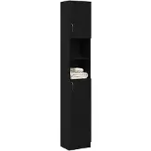 vidaXL Badschrank Schwarz Eichen-Optik 32x25,5x190 cm Holzwerkstoff