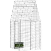 vidaXL Hasenkäfig Silber 100 x 100 x 210 cm Verzinkter Stahl