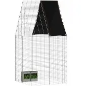 vidaXL Hasenkäfig Silber 100 x 100 x 210 cm Verzinkter Stahl