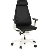 Hjh OFFICE GENIDIA PRO WHITE Leder - High End Bürostuhl Schwarz