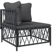 vidaXL 6-tlg. Garten-Lounge-Set mit Kissen Anthrazit Stahl