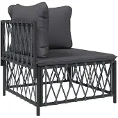 vidaXL 5-tlg. Garten-Lounge-Set mit Kissen Anthrazit Stahl