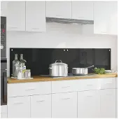 vidaXL Küchenrückwand 2 stk. Schwarz 90 x 40 cm Gehärtetes Glas