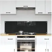 vidaXL Küchenrückwand 2 stk. Schwarz 70 x 40 cm Gehärtetes Glas